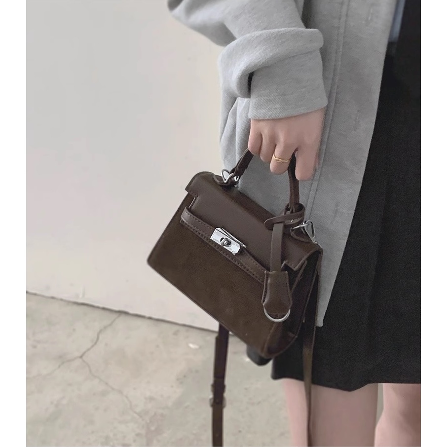 Túi xách nữ cầm tay Tuinhacam túi mini đeo chéo đựng vừa điện thoại da lộn dáng vuông thời trang nữ - TNC035