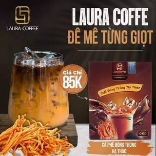 Cà phê nấm Linh chi, Cà phê Đông Trùng Hạ Thảo Laura Coffee Hộp 10 gói