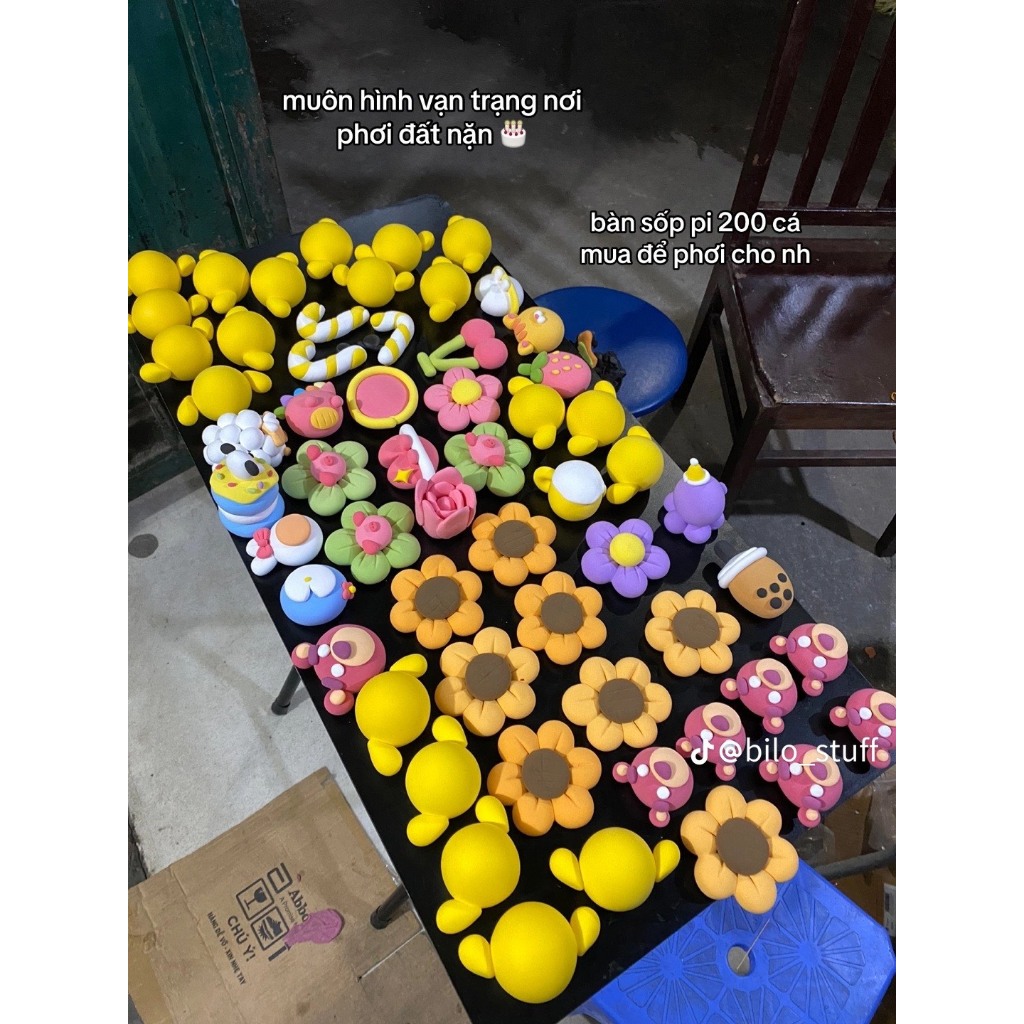 Sỉ hoa đất set tự khô hàng có sẵn, order