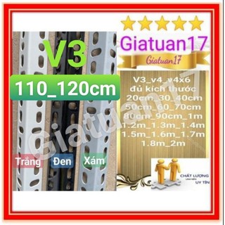 (Dài 110cm_120cm) Thanh sắt v lỗ 3x3cm v3⭐ DÀY 1.6MM ĐỦ⭐ ( BAO KẸP THƯỚC) sơn tĩnh điện