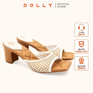 Guốc cao gót quai ngang cách điệu 5 phân dolly mã 1546 cow