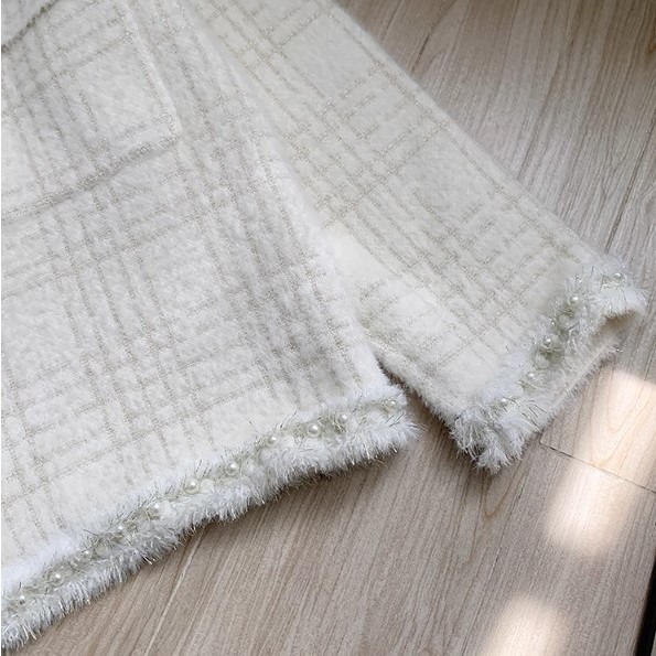 🌸Hàng Order🌸 Bigsize Áo Khoác Lông Thỏ Đính VIền Ngọc Phối Túi Tiểu Thư Nữ Tính🌸 Hàng Quảng Châu