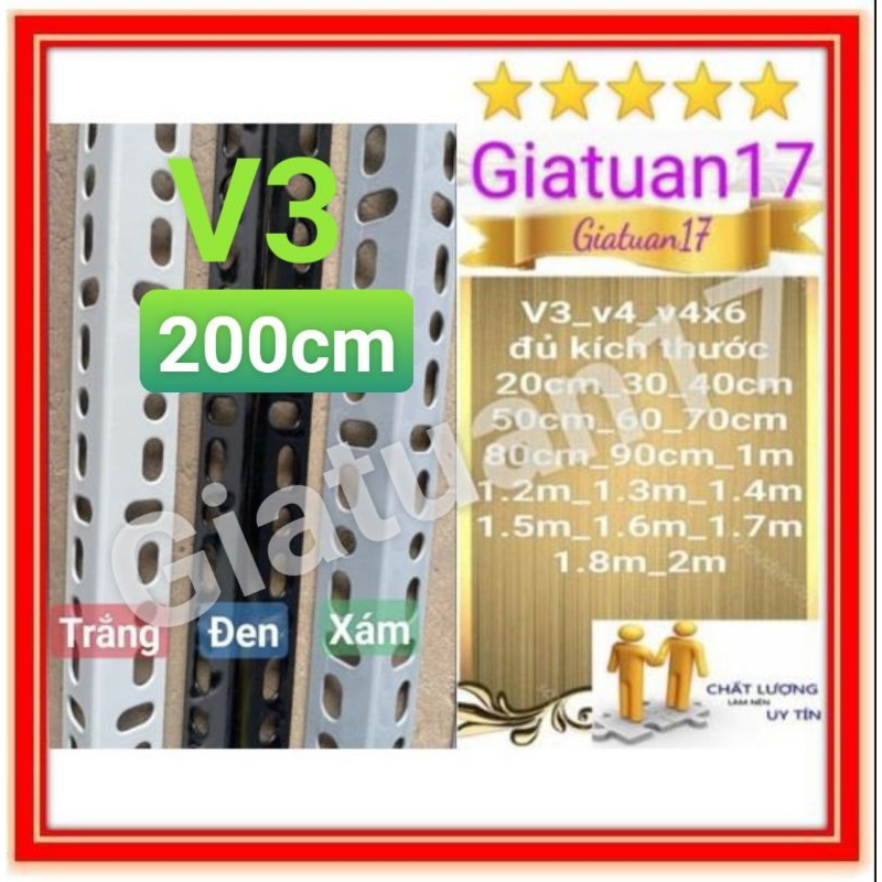 (Dài 200Cm, Dày 1.6Mm) Thanh Sắt V Lỗ 3X3Cm V3 2M⭐ Dày 1.6Mm Đủ⭐ Sơn Tĩnh Điện