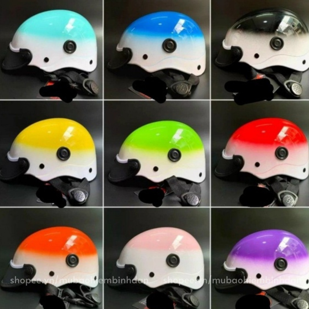 Mũ bảo hiểm phối màu trơn có lỗ thông gió