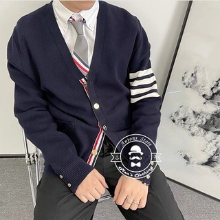 Áo Len Cardigan Thom Browne Khuy Vàng 4 vạch