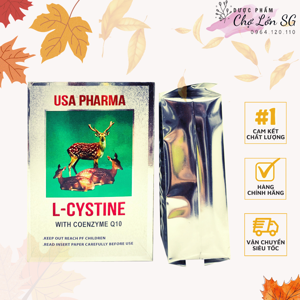 Viên uống L-CYSTINE WITH COENZYME Q10 bổ sung dưỡng chất cho tóc, móng - Hộp 60 viên