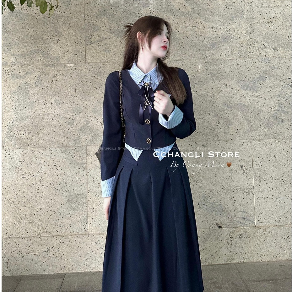 Set bộ phối chân váy li 2 lớp Hari GenZ 1320 P13K20