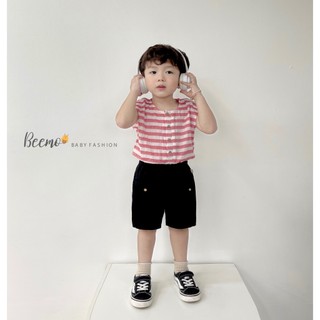 Bộ quần áo đũi Hàn cho bé trai Beemo, họa tiết kẻ ngang phong cách, 3 màu xinh xắn B150