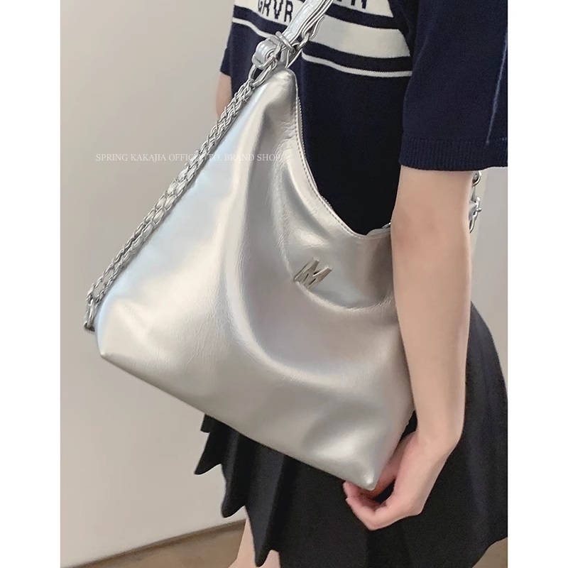 Balo nữ đeo vai Tuinhacam túi tote có khoá kéo da mềm dây da phối xích thời trang nữ Hàn Quốc - TNC034