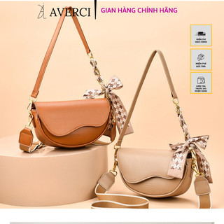 AVERCI Túi Xách Da Hai Dây Đeo Hàn Quốc Túi Xách Da Gắn Nơ Đeo Kẹp Nách Đeo Chéo Mẫu Mới 4 Màu Đen - Nâu - Be -Nâu Vàng 