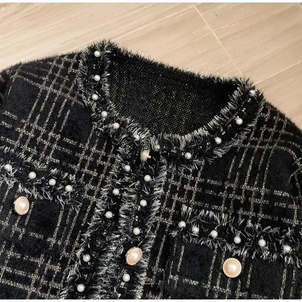 🌸Hàng Order🌸 Bigsize Áo Khoác Lông Thỏ Đính VIền Ngọc Phối Túi Tiểu Thư Nữ Tính🌸 Hàng Quảng Châu