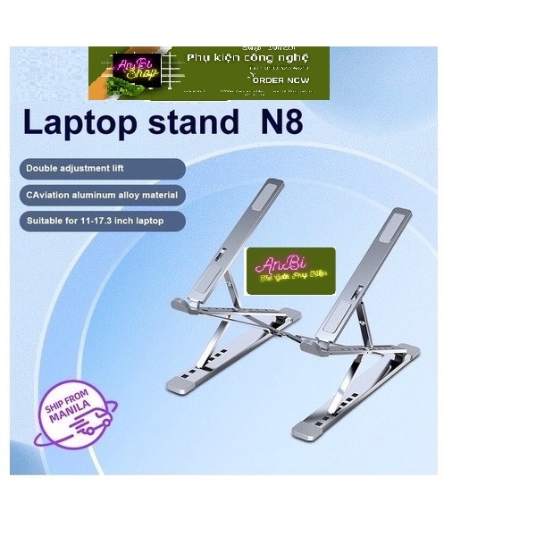 Giá đỡ laptop stand nhôm hỗ trợ tản nhiệt có thể gấp gọn chỉnh độ cao để laptop ipad macbook surface N8 AnBi  Shop