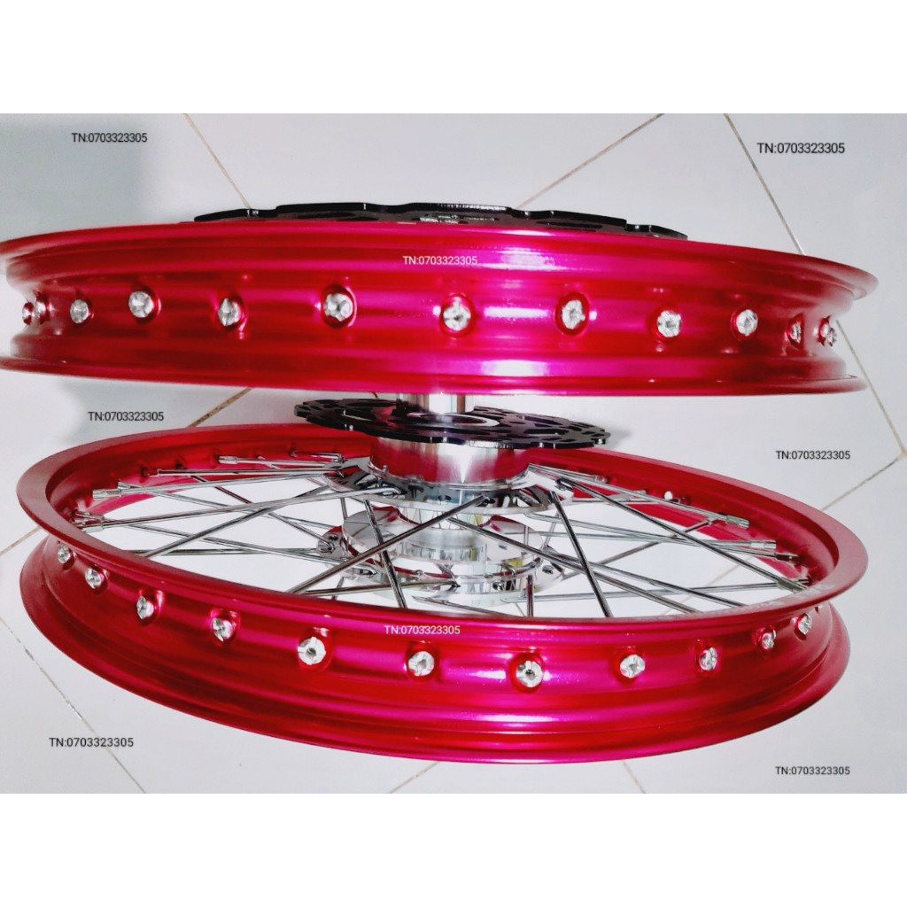 CẶP BÁNH CĂM RAIDER SATRIA NIỀN NHÔM DALE, SOLUTE, BAN ZAI .SHARK  SPEED THÁI  CĂM ĐÙM MẠ CROM LOẠI 1,KÈM 2 ĐĨA .