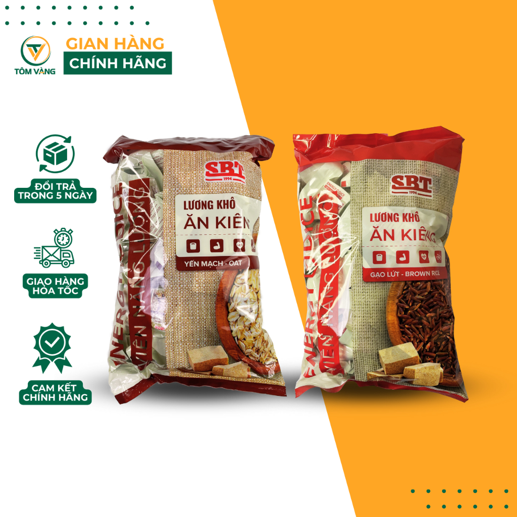Lương khô ăn kiêng yến mạch và lương khô ăn kiêng gạo lứt dành cho người ăn kiêng, giảm cân, eatclean, gói 500g