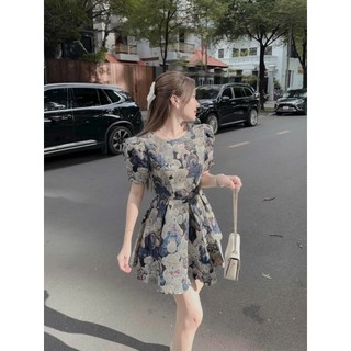 Đầm voan họa tiết siêu xịn phong cách Hàn Quốc,đường phố dành cho chị em đi chơi tuyệt xinh