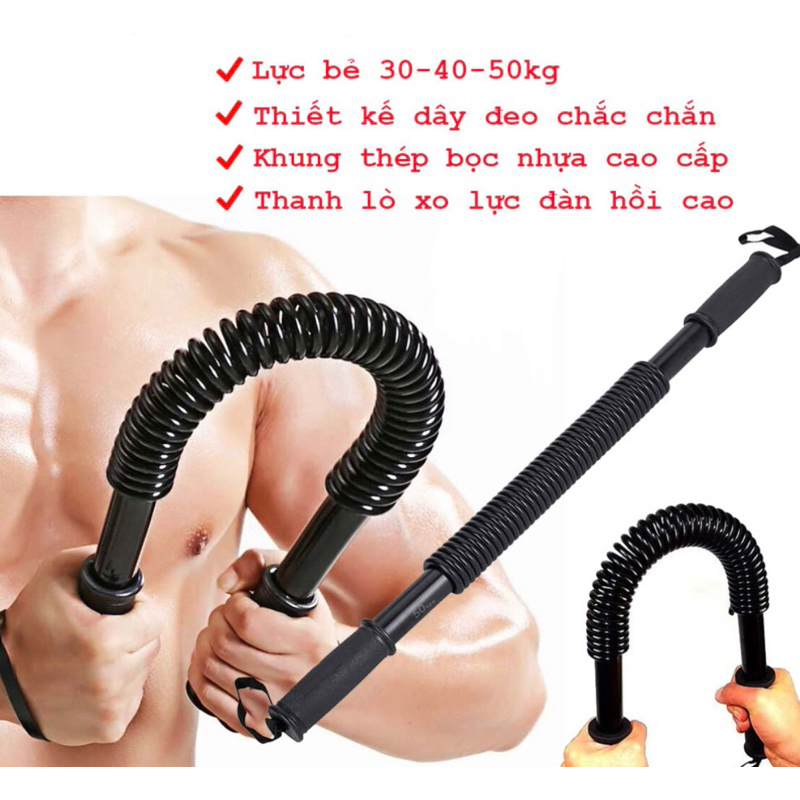 Gậy Lò Xo Tập Lực - Gậy Bẻ Tập Cơ Tay 20kg,30Kg,40kg,50kg,60kg - Hàng Cam kết Loại 1 nhập khẩu