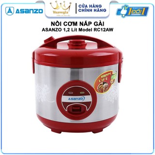 Nồi cơm điện nắp gài, lòng nồi tráng men Asanzo RC-12AR (1.2L) HÀNG CHÍNH HÃNG BẢO HÀNH 12 THÁNG