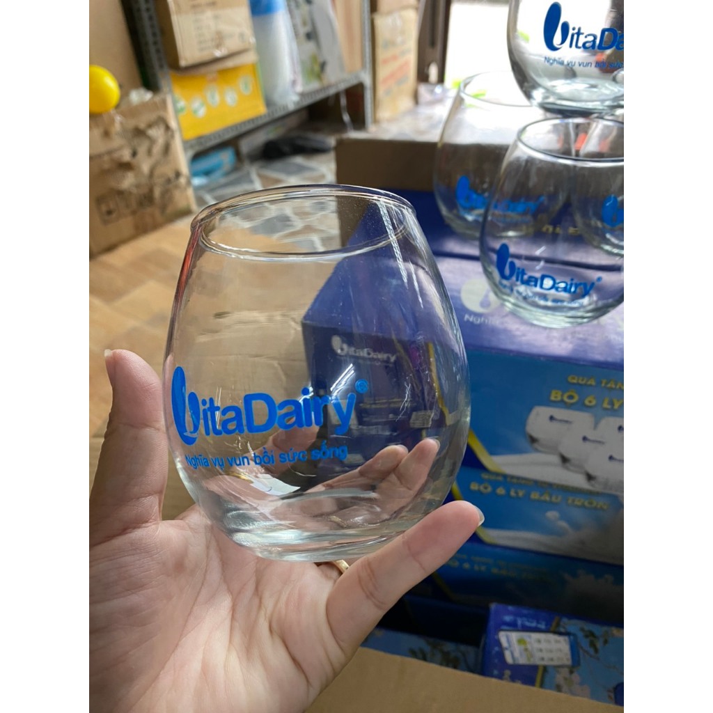 BỘ 6 LY BẦU TRÒN QUÀ TẶNG SỮA VITADAILY