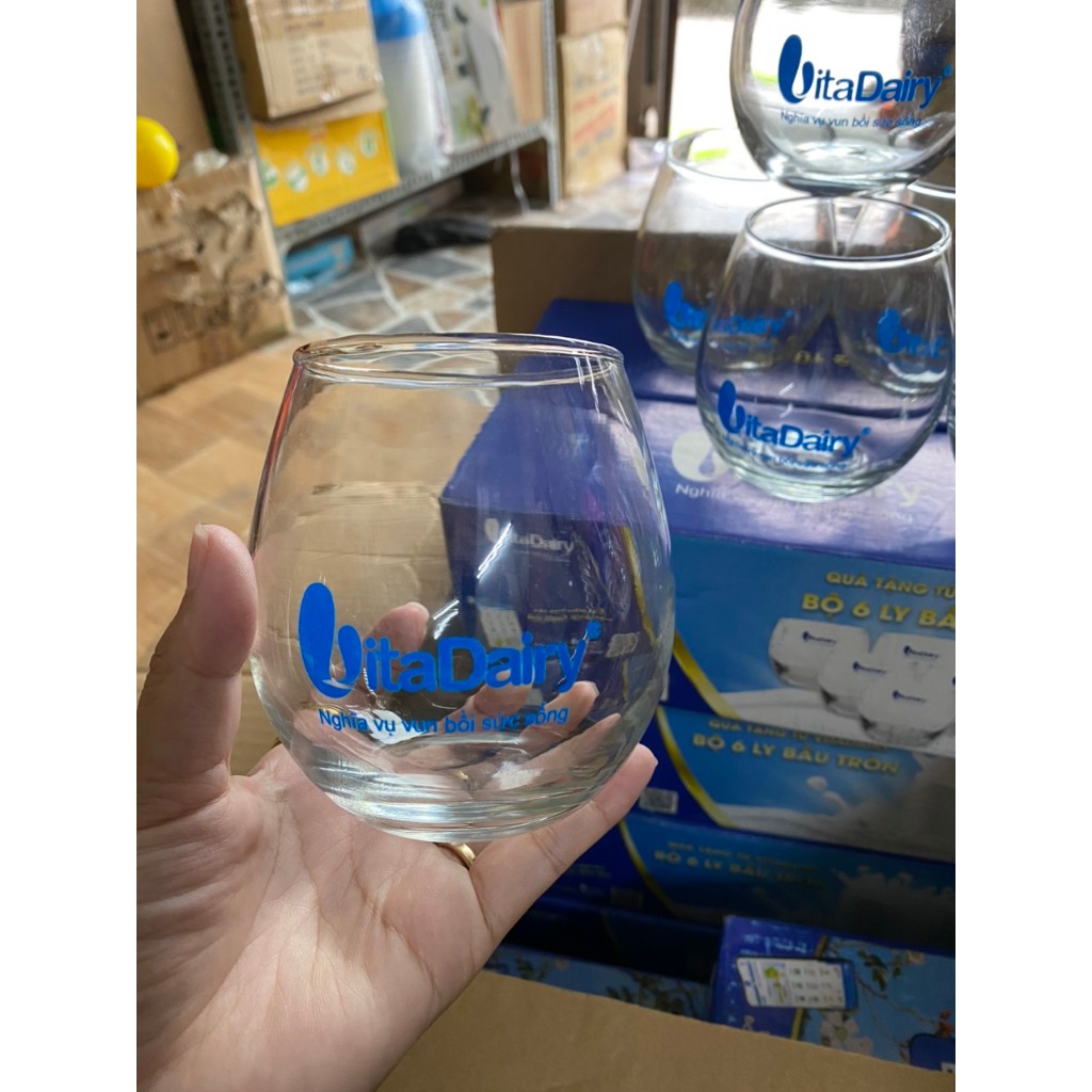 BỘ 6 LY BẦU TRÒN QUÀ TẶNG SỮA VITADAILY