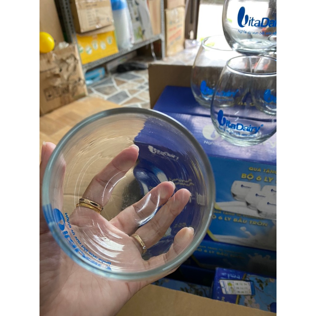 BỘ 6 LY BẦU TRÒN QUÀ TẶNG SỮA VITADAILY