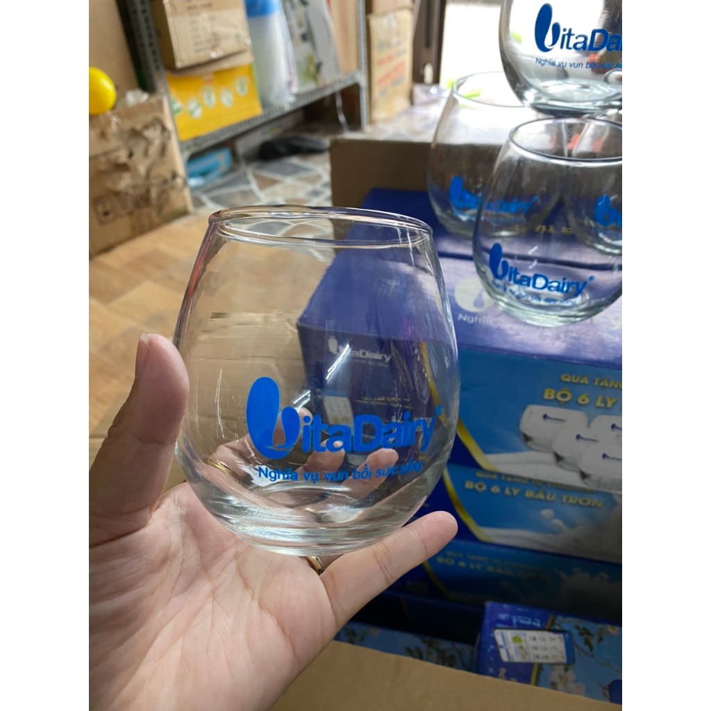 BỘ 6 LY BẦU TRÒN QUÀ TẶNG SỮA VITADAILY
