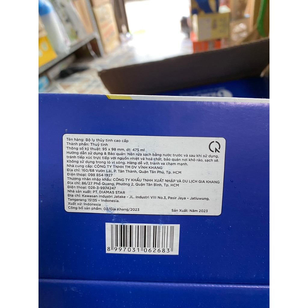 BỘ 6 LY BẦU TRÒN QUÀ TẶNG SỮA VITADAILY