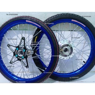 CẶP BÁNH CĂM RAIDER SATRIA NIỀN SOLUTE .BAN ZAI .DALE. SHARK SPEED  VỎ CAMEL 45.50 KÈM LÒNG VỚI ỐC G5 LỤC BẢO  .