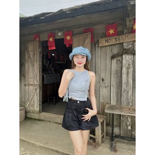 Quần short ống rộng cạp cao vải kaki mềm đứng form tôn dáng | TED SHORTS | Secodee
