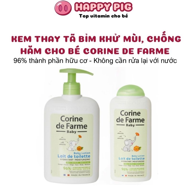 Dung Dịch làm sạch CORINE DE FARME BABY LOTION làm sạch thay bỉm khử mùi và dưỡng ẩm an toàn cho bé yêu - Happypig