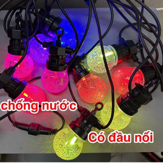 Dây đèn LED trang trí mẫu mới 2023 Bi Bọt/ Banh chống nước trang trí ngoài trời, dài 5m 10 bóng to đủ màu có chớp nháy