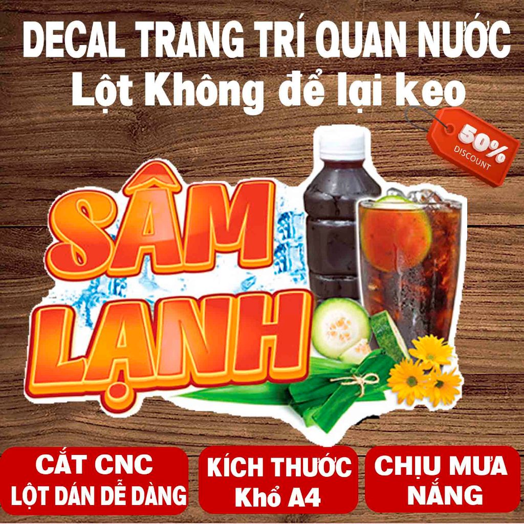 Decal SÂM LẠNH dán trang trí tường, chống nước không bay màu,dán tủ,dán kính,xe đẩy Khổ A4( 21x29cm)