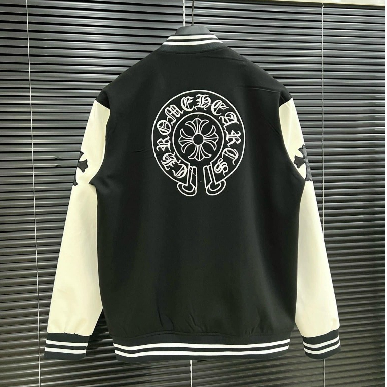 Áo Khoác Bomber Chrome Hearts Logo In Nhiệt Cực Nét Phối Tay Da Cao Cấp Chất Liệu Vải 2 Lớp Dày Dặn Form Dáng Boy Phố