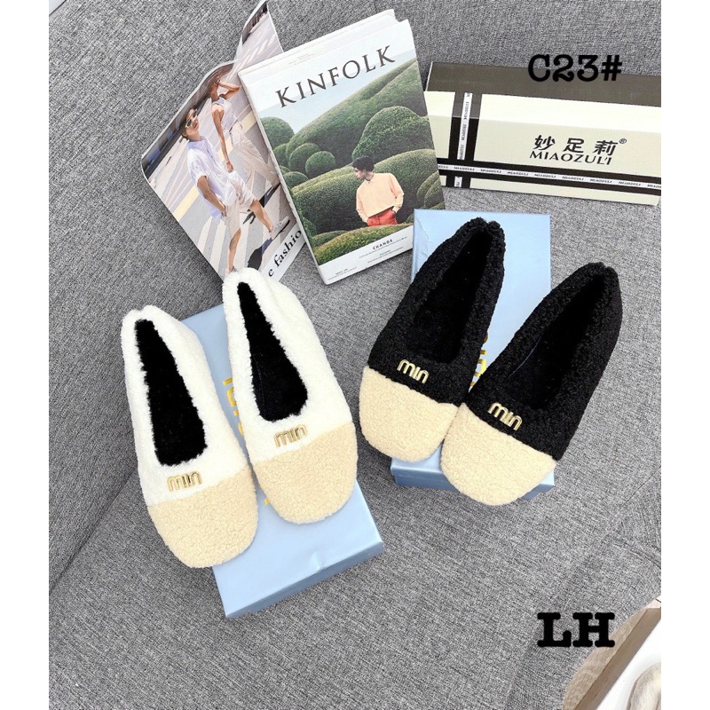 Giày búp bê lông nơ, miu fullbox mã c11, c23