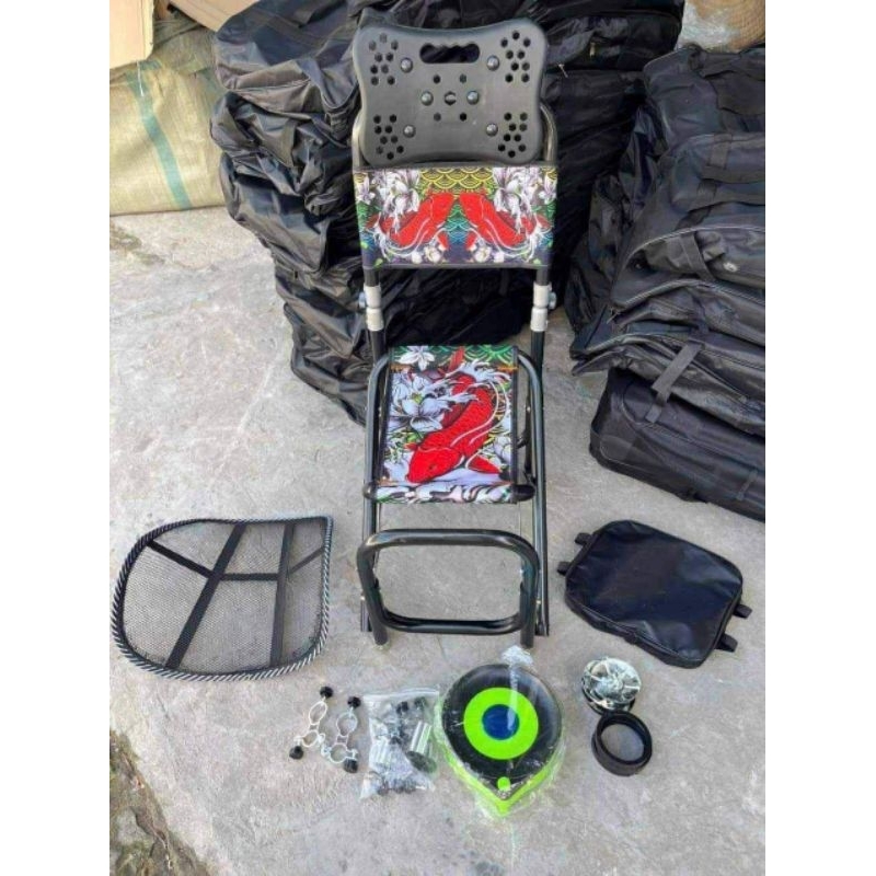 Ghế Câu Đài Địa Hình, Ghế Câu Cá Chép Tựa Cao Khung Đen Và Trắng Cao Cấp Mẫu Ghế Siêu Hot