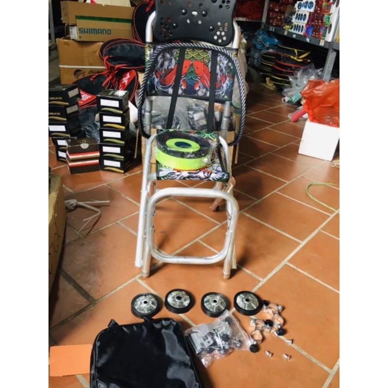 Ghế Câu Đài Địa Hình, Ghế Câu Cá Chép Tựa Cao Khung Đen Và Trắng Cao Cấp Mẫu Ghế Siêu Hot