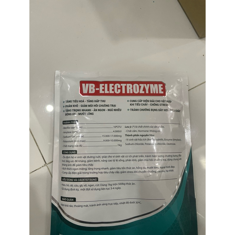 Men tiêu hoá cao cấp 1kg cho gia súc, gia cầm