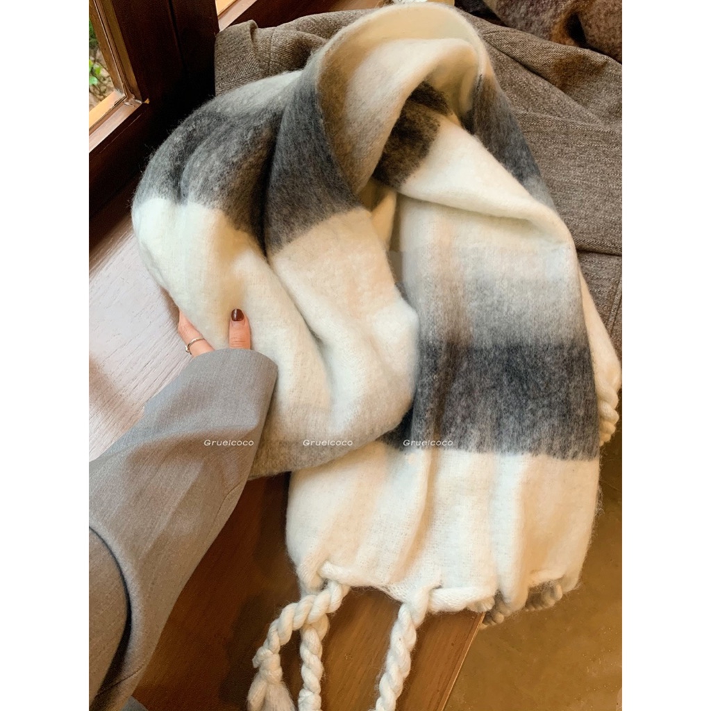Khăn Len Choàng FEYTIY Lông Mịn Dày Dặn Bản To Hoạ Tiết Siêu Chất 2023