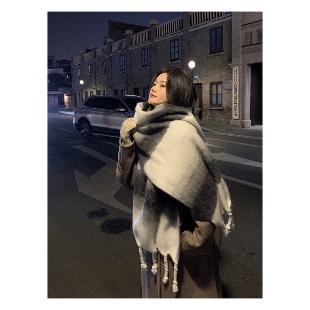 Khăn Len Choàng FEYTIY Lông Mịn Dày Dặn Bản To Hoạ Tiết Siêu Chất 2023