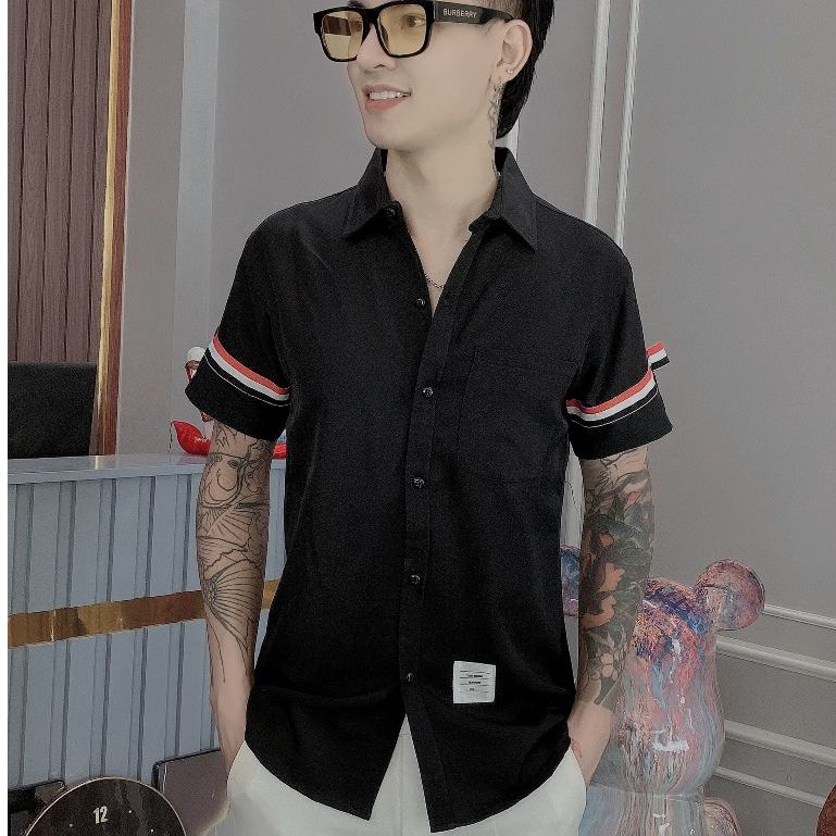 Áo sơ mi nam dài tay chất liệu vải lụa cao cấp áo sơ mi nam đẹp