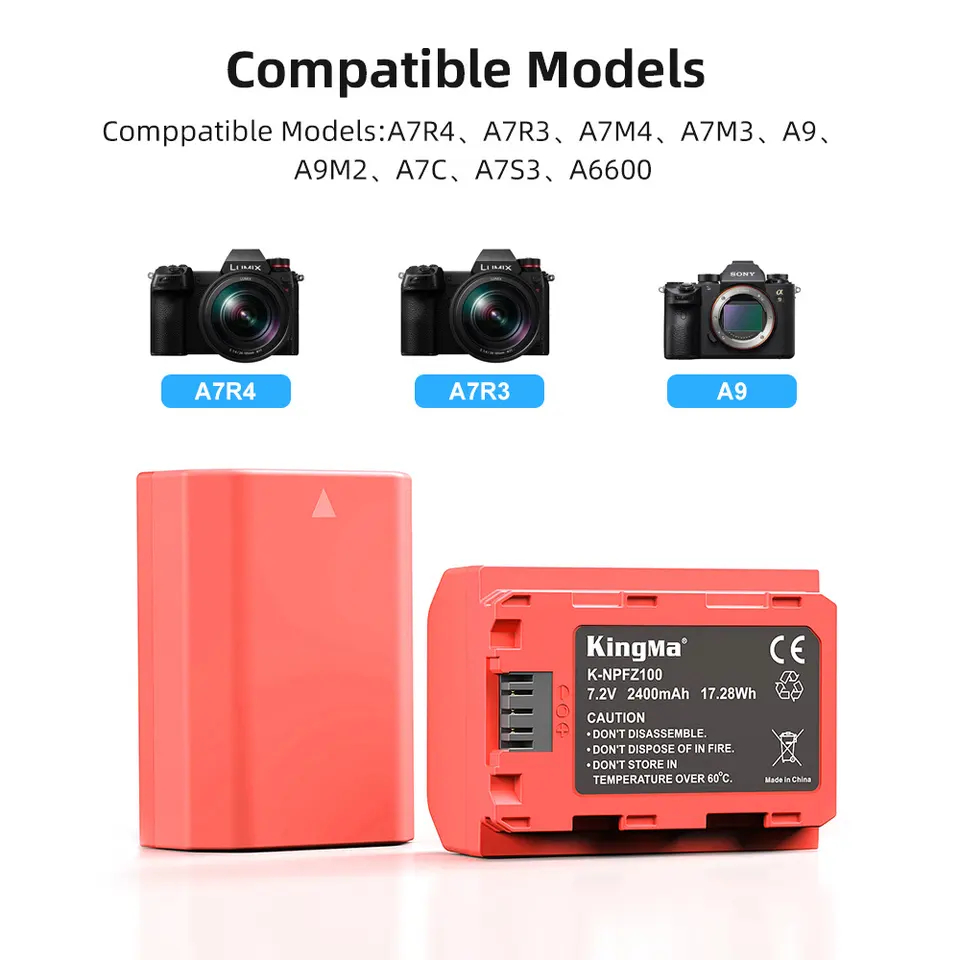 Dock sạc đôi pin máy ảnh SONY FZ100 Sony FX3 FX30 A7C A6700 A6600 A74 A73 A7R5 A7S3 A7R4 A9ii A1 Sony fz100 np-fz100