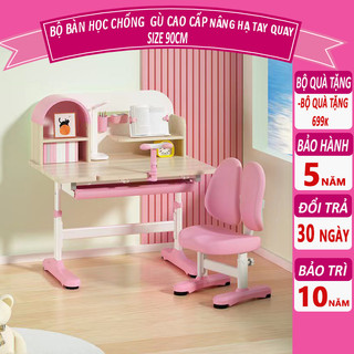 Bàn học sinh F06 có giá sách chống gù chống cận, bàn học thông minh kèm kệ sách phù hợp cho học sinh tiểu học