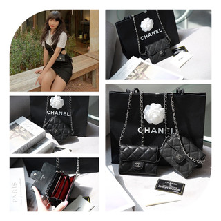 Ví mini Cha.nel đeo chéo size 12x10cm 2 chất da fullbox