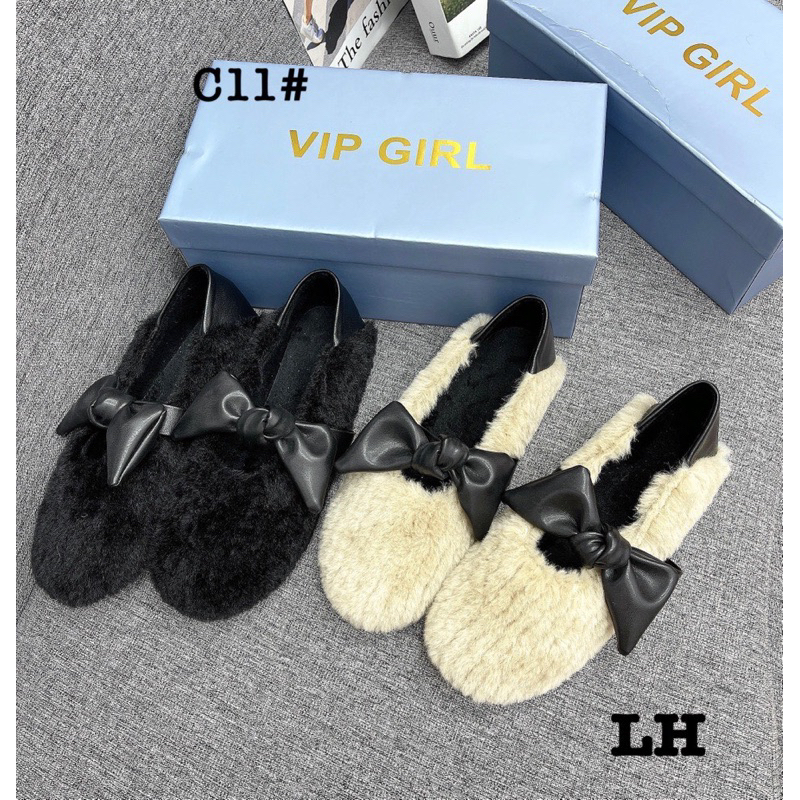 Giày búp bê lông nơ, miu fullbox mã c11, c23