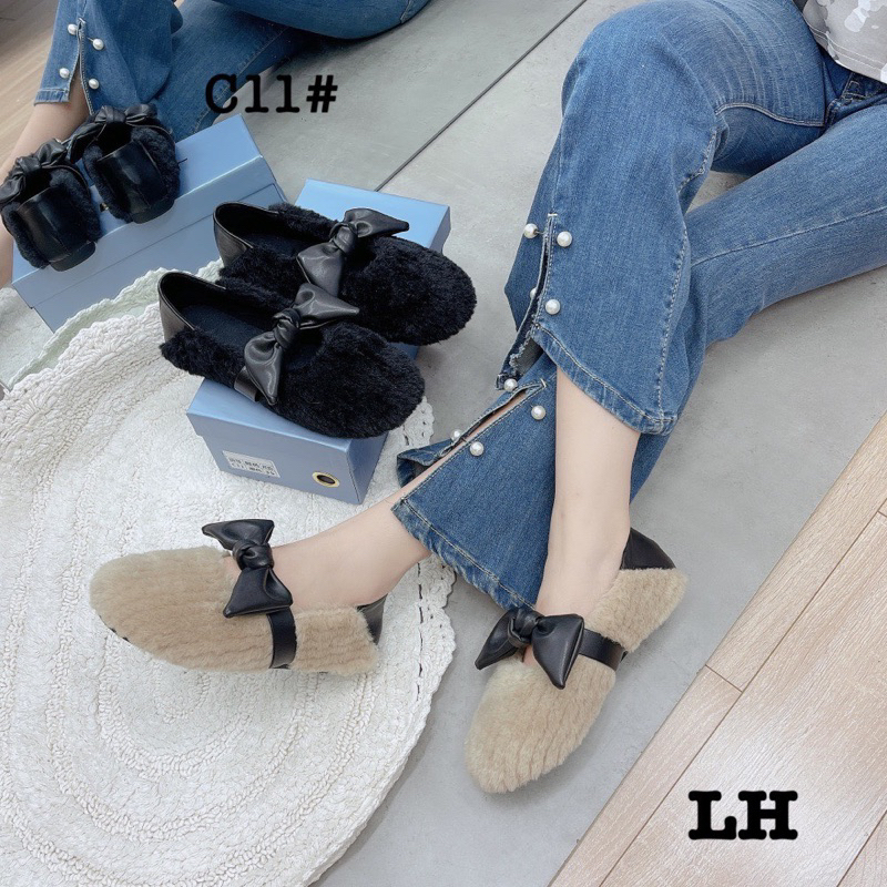 Giày búp bê lông nơ, miu fullbox mã c11, c23