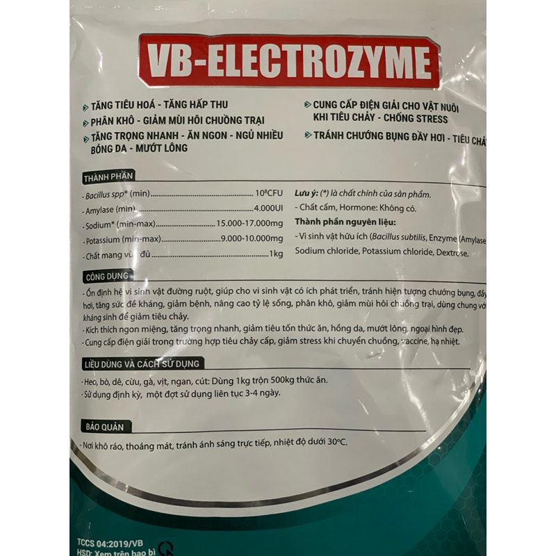Men tiêu hoá cao cấp 1kg cho gia súc, gia cầm