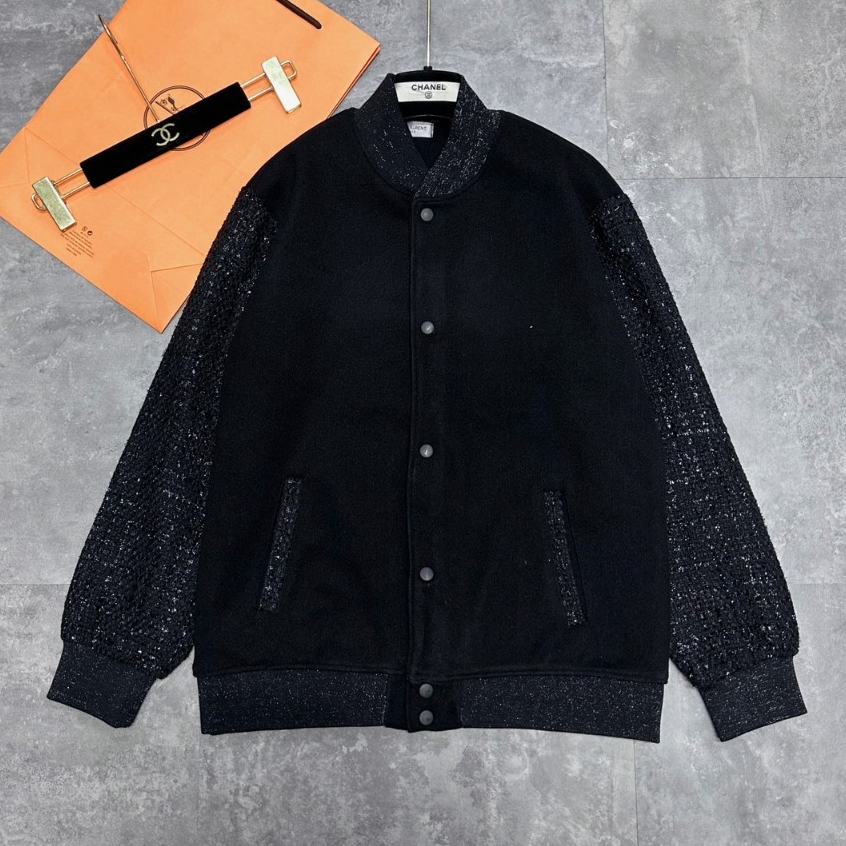 Áo khoác bomber YS.L bản thân dạ phối tay kim tuyến_Áo bomber nam nữ bản hoàn thiện hot neww