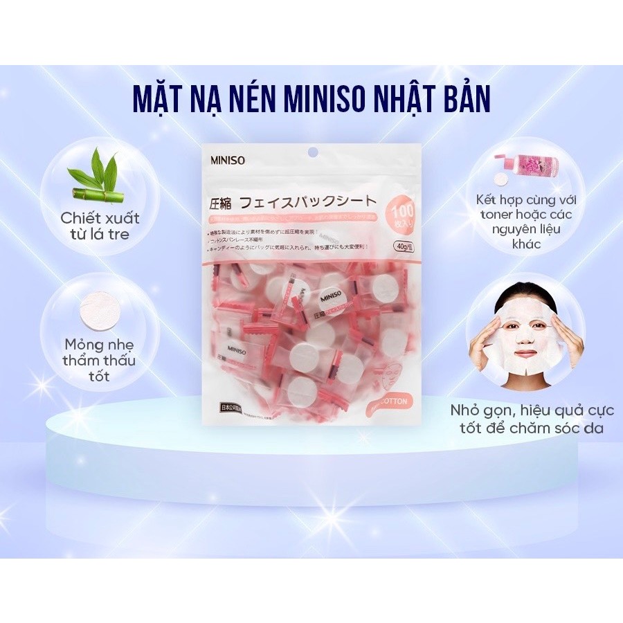 Mặt Nạ Giấy Nén Miniso Công Nghệ Nhật Bản