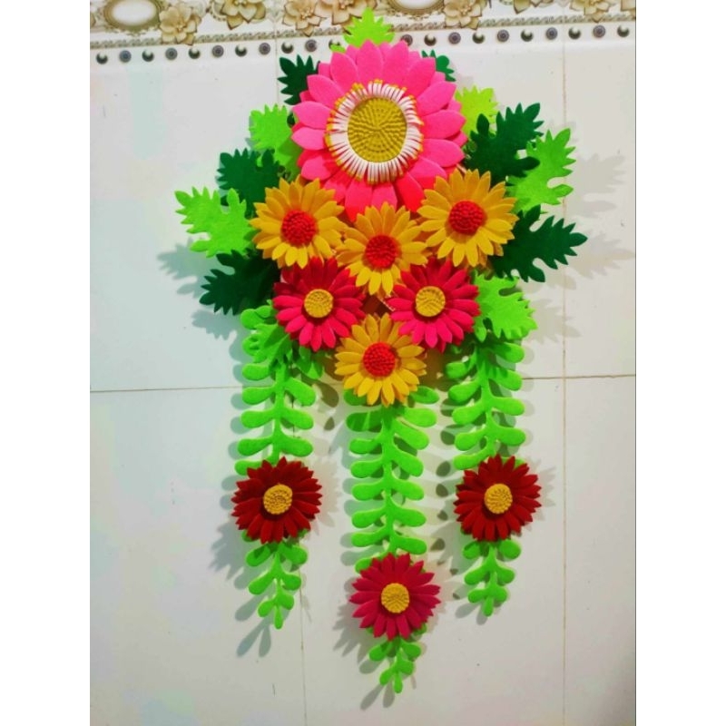 Lẵng hoa vải nỉ trang trí nhà cửa ,lớp học mầm non bằng nỉ cứng uốn con định hình