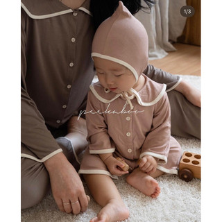 Latte peekaboo bộ bamboo sợi tre cổ sen
