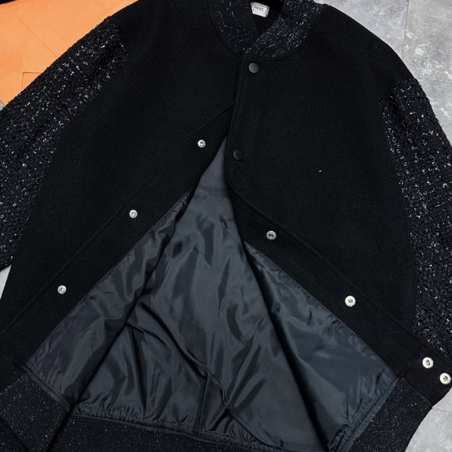 Áo khoác bomber YS.L bản thân dạ phối tay kim tuyến_Áo bomber nam nữ bản hoàn thiện hot neww